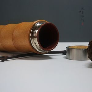 Bamboo Thermos Cup 51-100Ml Insulated Portable Gift For Men Women Coffee Brown - Product Image 4