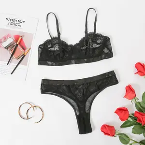 New Hot Sexy Lace Lingerie Set Women Transparent Sleepwear Erotic Bra Thongs Underwear Suits Sexual Exotic