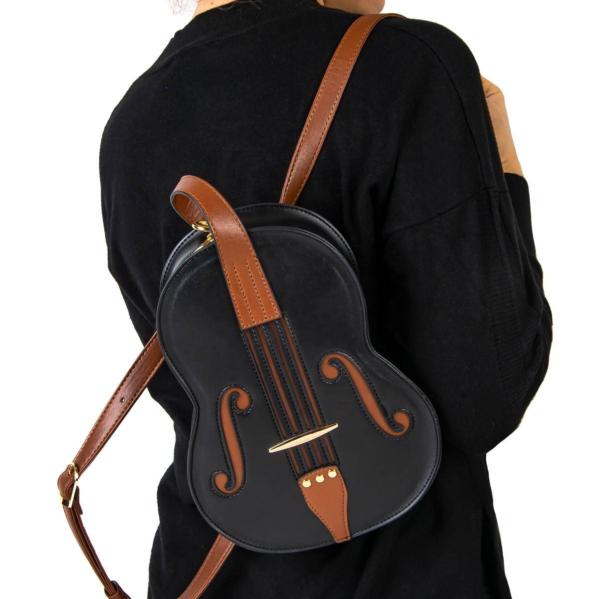 Borsa A Tracolla Donna A Forma Di Chitarra – Pelle PU, Cerniera, Cinturino Regolabile, Accessorio Musicale E Trendy - 6