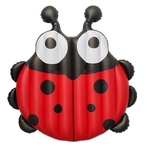 BS-f130x118cm Inflatable Ladybird Aircraft Water Toys Inflatable Floating Row Thickened PVC Material