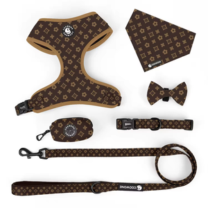 Individuell Anpassbares Luxus-Mode Wende-Geschirr Designer Maßgefertigt mit Eigenmarken-Druck Haustier-Leine Halsband Hundegeschirr-Set - Product Image 1