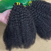 Extensions de cheveux crépus, cheveux humains vierges, trame de cheveux double densité, trame de cheveux humains bouclés afro crépus, 100% cheveux humains