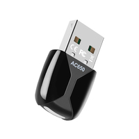 ZGHON AC650 Adaptor WiFi USB untuk PC Desktop 5G 2.4G Dual Band WiFi Dongle Mini Adaptor Jaringan Komputer USB Nirkabel