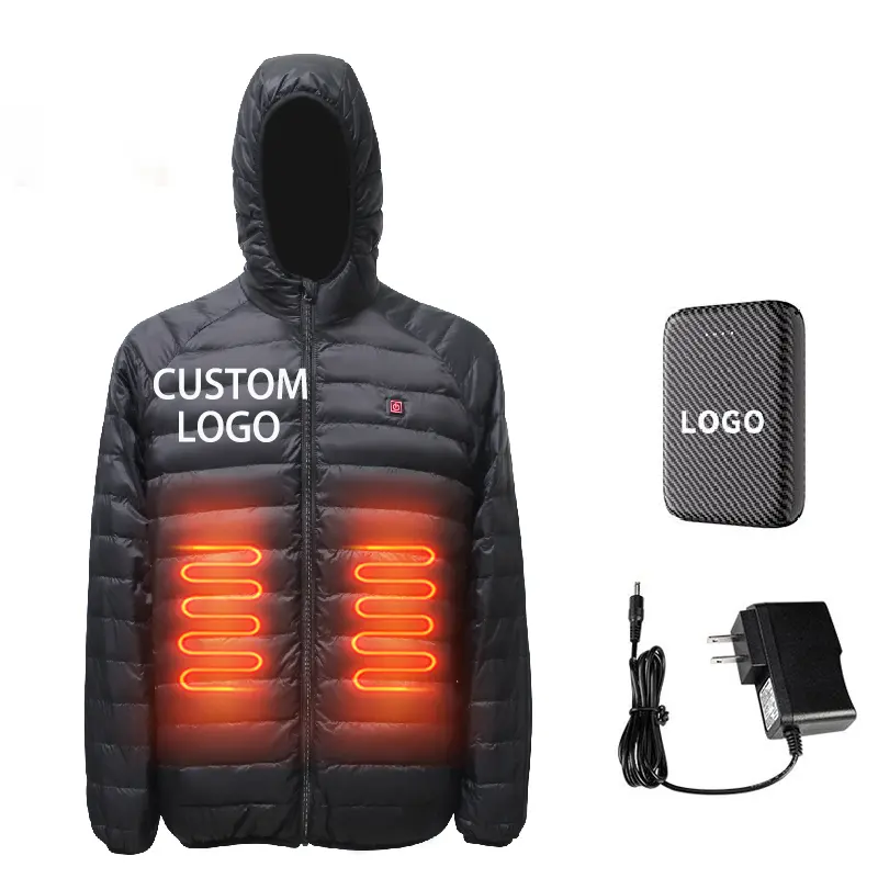 High Quality Lightweight Men's Winter Heating Jacket USB Powered Heated Windbreaker for Hiking ODM down Coat Size Feature