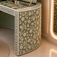 Table de toilette sur mesure de luxe léger, coiffeuse de chambre moderne et minimaliste, peinte à la main, multifonctionnelle avec plateau rabattable