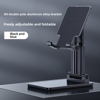 Support de bureau pliable et réglable en plastique premium à double tube pour téléphone portable et tablette