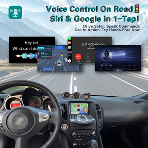 Module sans fil Apple CarPlay et <span class=keywords><strong>Android</strong></span> <span class=keywords><strong>Auto</strong></span> Dckloer OEM pour Nissan 370Z 2010-2019, commande vocale (Siri, Google), caméra de recul - Product Image 6