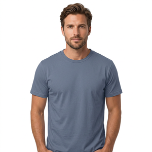 เสื้อยืดผ้าฝ้ายสีขาวระบายอากาศได้ดีเป็นมิตรกับสิ่งแวดล้อมผ้าฝ้าย100% นุ่มผู้ผลิตขายส่งขายส่งผ้าโพลีเอสเตอร์/ ผ้าฝ้ายทั่วโลก - Product Image 1