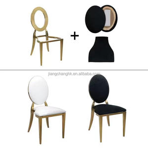 Silla Redonda Dorada de Acero Inoxidable con Respaldo Acolchado para Bodas, Fiestas y Hoteles (Venta al Por Mayor) - Product Image 1