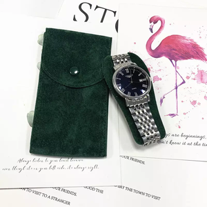 Luxury Velvet Watch Pouch with Snap Closure for Portable Travel Storage and Jewelry Brand Packaging gift store - Product Image 3
