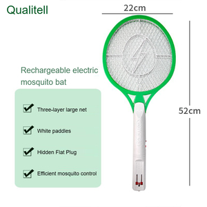 Raquette anti-moustiques électrique rechargeable en plastique solide avec grande surface en maille, fonction de répulsion et d'élimination des insectes - Product Image 5