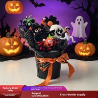 Seau Magique de Dessin Animé d'Halloween, Décoration d'Ambiance Festive, Ornement de Bureau Amusant, Décoration Florale Crâne pour Bar Intérieur