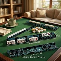 Ensemble de supports et poussoirs de Mahjong américain, 4 pièces, style cyber, en PVC imprimé UV, 17,5 pouces, vente en gros OEM