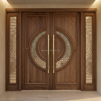 Porta d'Ingresso Doppia Esterna in Legno Massello di Lusso per Villa Residenziale di Grandi Dimensioni