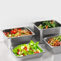 Prix de gros Style européen Gastronorm Pan en acier inoxydable 201 taille standard 1/4 GN Pan Container