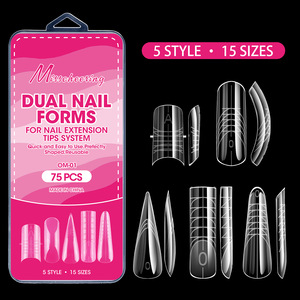 Nuevo Molde Transparente de Doble Capa No.15 5 Acrílico PMMA 75 piezas/caja para Uñas Francesas, Extensión de Uñas, Salón y Uso Personal - Product Image 1