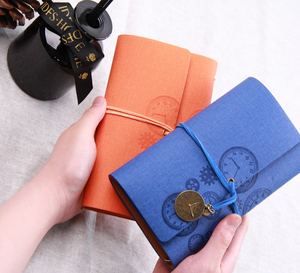 Carnet rétro personnalisé A5 avec couverture en cuir PU, 100 pages, reliure à feuilles mobiles, <span class=keywords><strong>journal</strong></span> de voyage rechargeable - Product Image 6