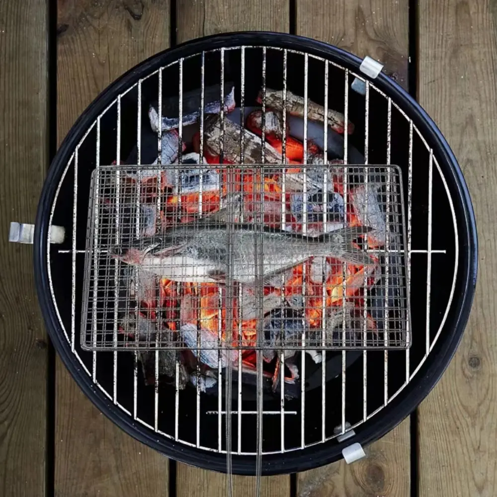 Stainless Steel Portable Outdoor Party Barbecue Tools Reusable Wire Fish Grill Basket BBQ Wire Mesh Grill Mesh