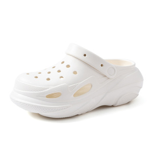 Crocs pour femmes, pantoufles respirantes à semelles épaisses en EVA, à bout fermé, pour l'été, pour l'extérieur, blanc, noir, kaki, 35-40 - Product Image 5