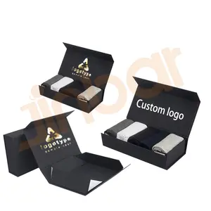 Collections de présentation élégantes Boîtes d'emballage personnalisées Boîtes de Noël de luxe magnétiques vides en noir chocolat