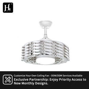 Ventilateur de plafond LED avec moteur 100% cuivre, chambre à coucher, bibliothèque, ventilateur de plafond sans pales de 22 pouces avec lumière LED 3 couleurs - Product Image 6