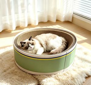 แผ่นข่วนเล็บแมวแบบกลม ทำจากกระดาษลูกฟูก เป็นมิตรต่อสิ่งแวดล้อม ขายส่ง - Product Image 1