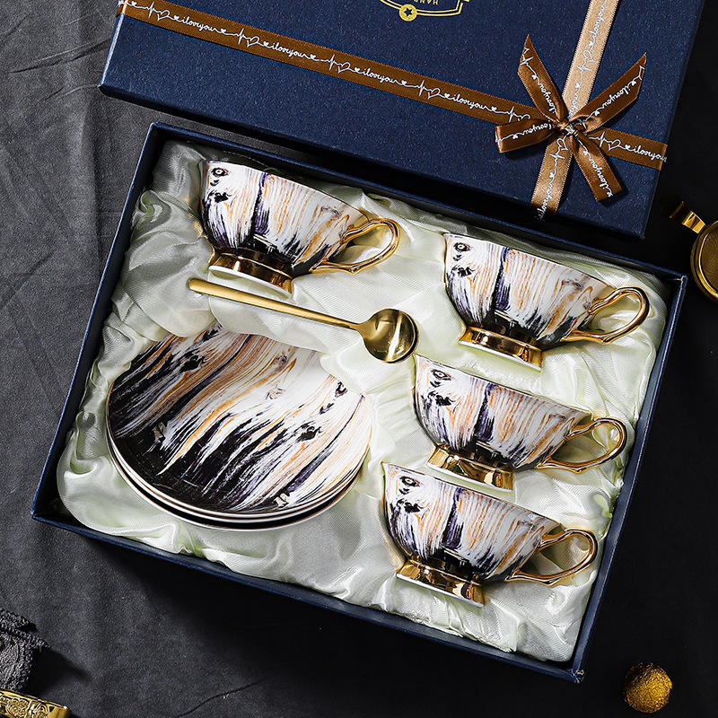 4 Cup, Saucer and Spoon Gift Box