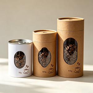 Tube en papier personnalisé de haute qualité avec fenêtre, étiquette privée, cylindre à café, conteneur à couvercle facile à ouvrir - Product Image 6