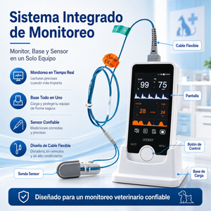 <span class=keywords><strong>Appareil</strong></span> de surveillance vétérinaire professionnel avec station d'accueil, écran haute résolution, câble de sonde pour <span class=keywords><strong>l</strong></span>'<span class=keywords><strong>oxygène</strong></span> et <span class=keywords><strong>le</strong></span> pouls des animaux de compagnie - Product Image 1