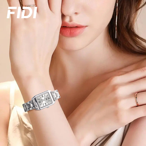 Reloj de Pulsera FIDI de Moda para Mujer, Cuadrado, con Esfera de Números Romanos, de Acero Inoxidable, Resistente al Agua, Casual, de Cuarzo, para Uso Diario - Product Image 3