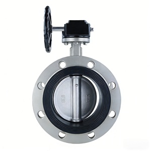 Válvula de Giro Manual de Acero Inoxidable 304 con Brida y Sello EPDM DN50-DN200 Modelo D341X-16P para Suministro de Agua con Sellado Suave - Product Image 1