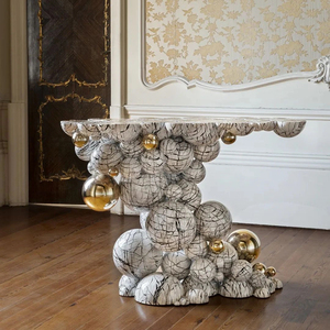 Consolle d'ingresso <span class=keywords><strong>di</strong></span> alta gamma, stile moderno <span class=keywords><strong>di</strong></span> lusso leggero, in acciaio inossidabile con design artistico verniciato <span class=keywords><strong>di</strong></span> alta qualità. - Product Image 4