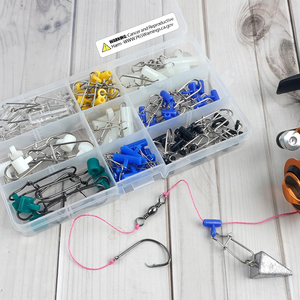 70 pièces <span class=keywords><strong>de</strong></span> glissières <span class=keywords><strong>de</strong></span> lest robustes avec connecteurs <span class=keywords><strong>de</strong></span> poids pivotants à mousqueton Duo-Lock en acier inoxydable pour la pêche au poisson-chat - Product Image 5