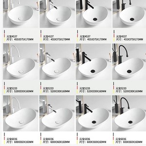 เคาน์เตอร์เคาน์เตอร์อ่างล้างหน้าเซรามิกแบบชิ้นเดียวรูปลิ่มระเบียงเดี่ยวไม่มีรูก๊อกน้ำล้างมือสำหรับโรงแรม - Product Image 5