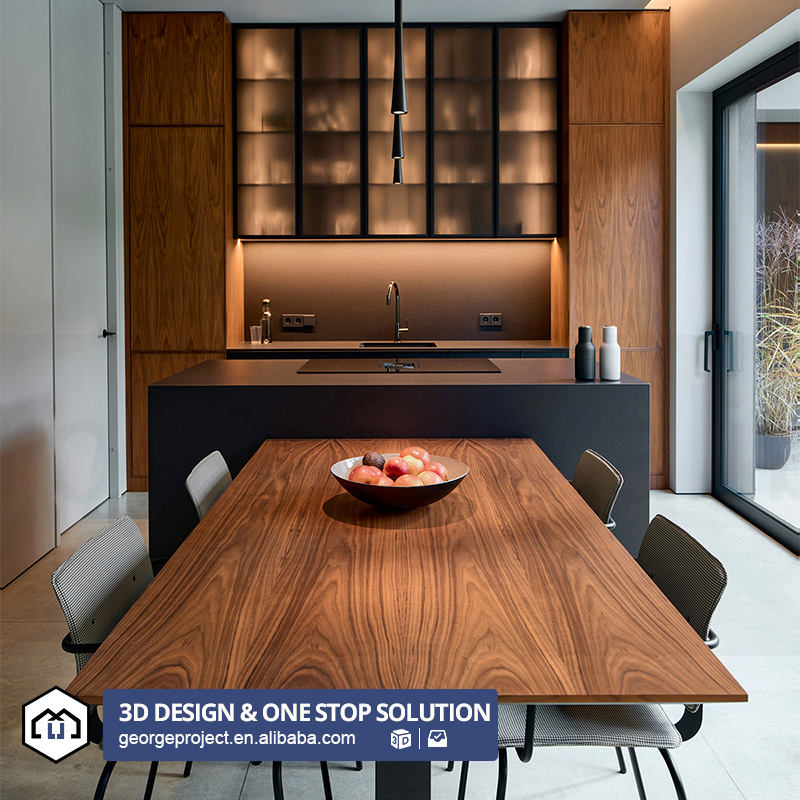 Armoire de cuisine en placage bois