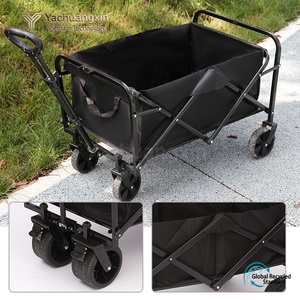 Foldable <b>Four</b>-<b>Wheel</b> Camping Cart Nylon Outdoor Shopping <b>Trolley</b> Lightweight Portable Design - Product Image 6