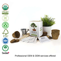 Le kit de démarrage d'arbre à bonsaï écologique de Planters' Choice comprend un marqueur de plante en bois fleurs artificielles pour boîtes d'intérieur à la maison
