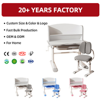 Bureau d'étude réglable et durable YX80-SLHN avec chaise et étagère pour enfants