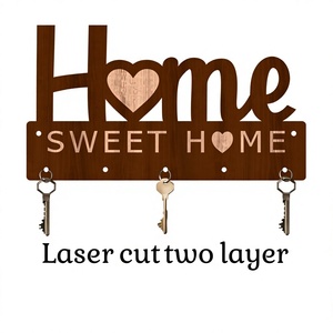 Home <b>Sweet</b> Home Laser Cut Wood Sign SVG EPS CDR DXF AI PDF Two Layer Craft Machine File - Product Image 1