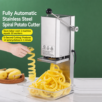 Coupe-pommes de terre électrique en spirale, trancheuse à pommes de terre Tornado, machine à frites torsadées, acier inoxydable, réglable automatiquement de 3 à 10 mm