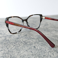 Gafas ópticas de acetato de moda clásica con estilo Marcos de gafas de color populares