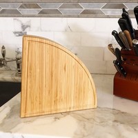 Bamboe Kaasplank Met 2 Mes Draaibare Ronde Kaas Serveerschaal Vouwbare Snijplanken Voor Fruitvlees