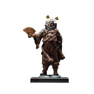 Statue en laiton Zhong Kui en cuivre et or, figurine mythique faite à la main, décoration de maison, ornement de salon - Product Image 2