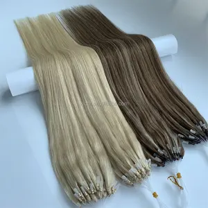 Human Leading Brand Very Popular Hand Braided Feather Hair H6 New Product IF2 Remy Russian Hair Nano Ring Hair Extensions