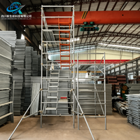 Système d'échafaudage en alliage d'aluminium personnalisable avec étaux extensibles et ensembles de garde-corps de sécurité intégrés