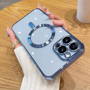 Ins Style Galvanoplastie Plaqué <span class=keywords><strong>Mag</strong></span> Antichoc Coffre-fort Magnétique Cell Cover Aimant Téléphone Cas pour <span class=keywords><strong>Iphone</strong></span> 17 16 15 14 <span class=keywords><strong>13</strong></span> Pro Max Plus - Product Image 1