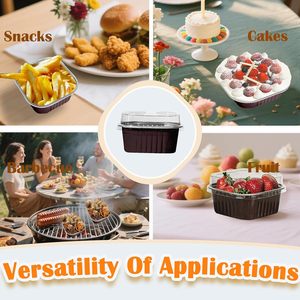 Barquette carrée individuelle en plastique PP doré pour biscuits, mousses, aliments, sushis – Emballage alimentaire jetable et recyclable – Marquage VANTUR - Product Image 3
