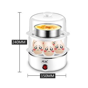 Lingrui Double Layer Egg Steamer Stainless Steel Mini Breakfast Machine Multifunction <b>Electric</b> Egg <b>Cooker</b> - Product Image 2