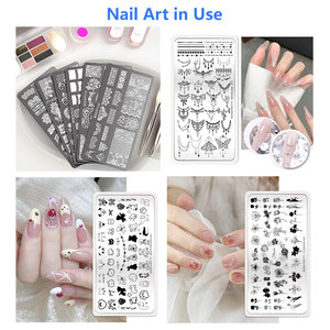 Placa de estampado de uñas de diseño personalizado OEM, flor de encaje francés, placa de sello de Arte de uñas de acero inoxidable para uso en salón, arte de uñas DIY - Product Image 4