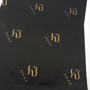 Papel de seda negro de lujo personalizado con logotipo dorado para accesorios de moda bolsos de joyería embalaje de marca Boutique - Product Image 3